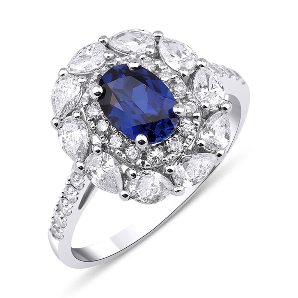 1,20 Karat Safir Pırlanta Tasarım Yüzük