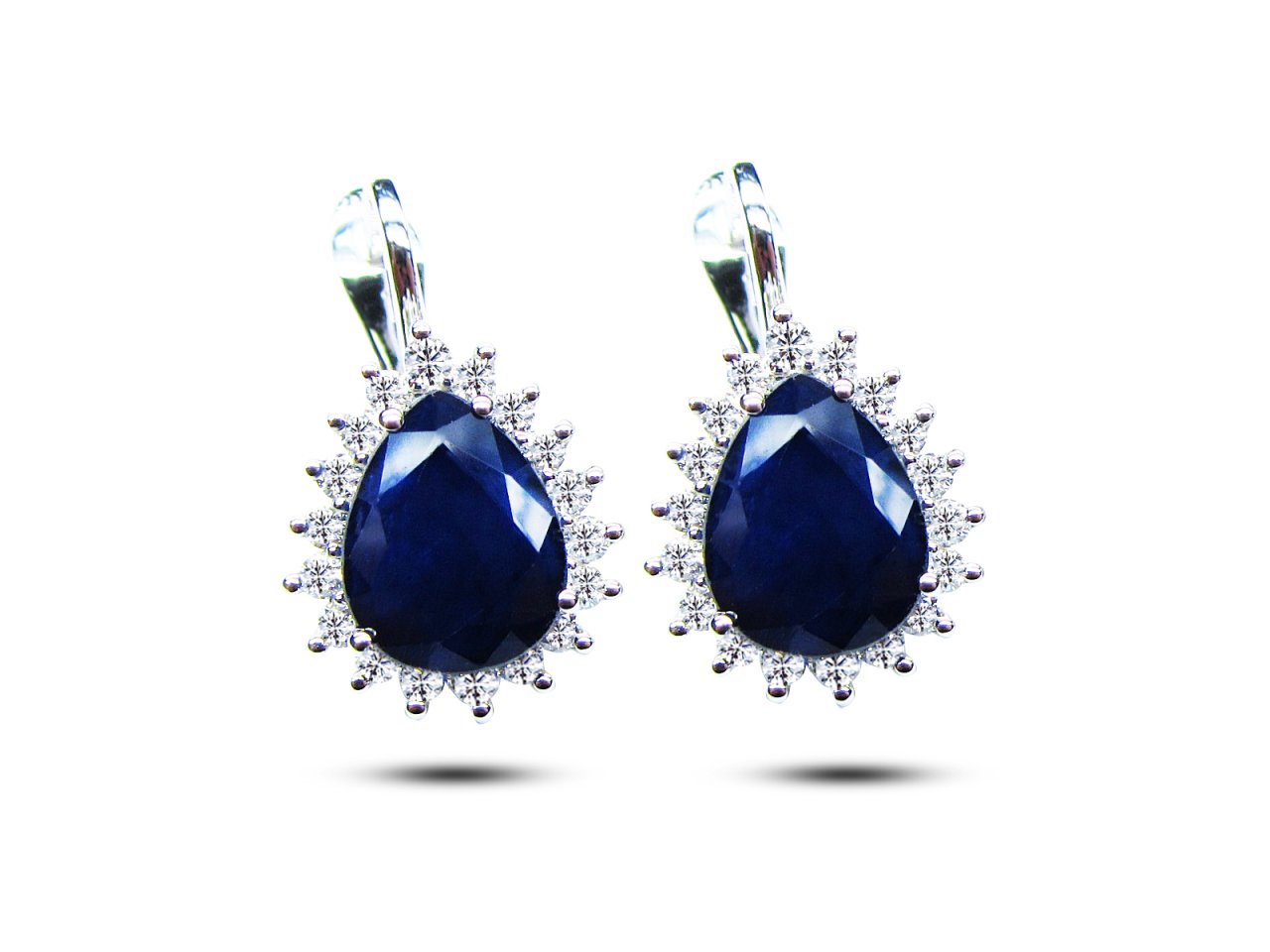 5.88 Karat Safir Taşlı Pırlanta Küpe