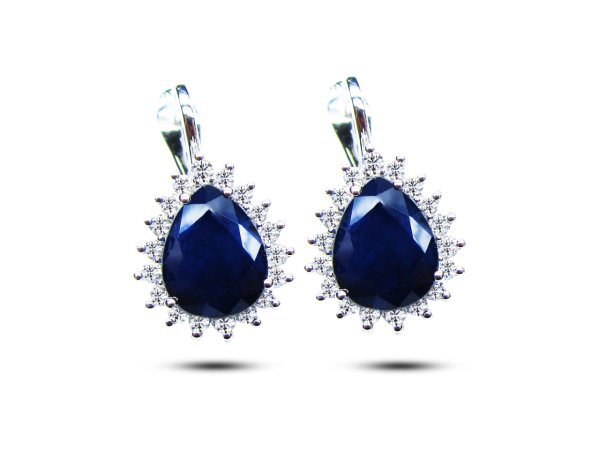5.88 Karat Safir Taşlı Pırlanta Küpe