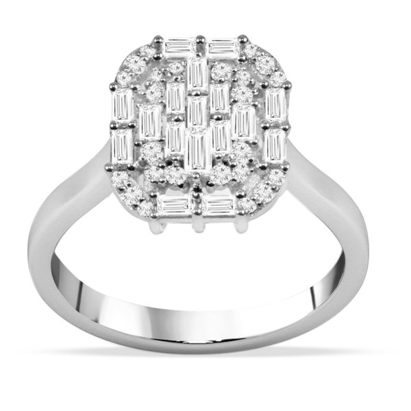 0.78 Karat Baget Pırlanta Yüzük F-SI-14K