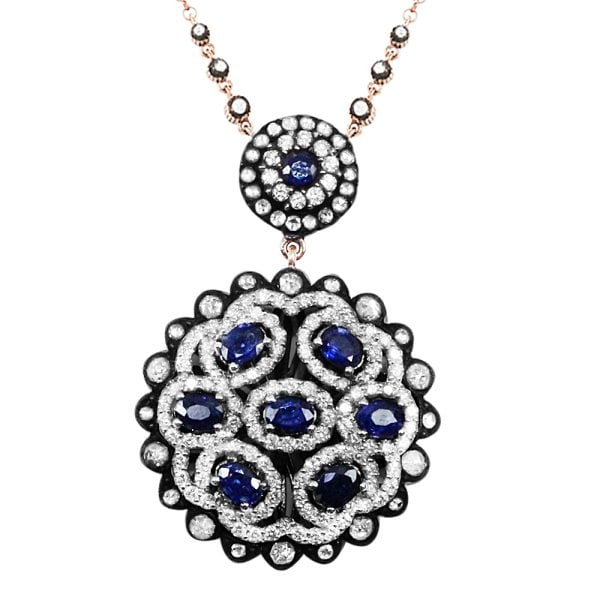 5,15 Karat Safir Taşlı Elmas Kolye